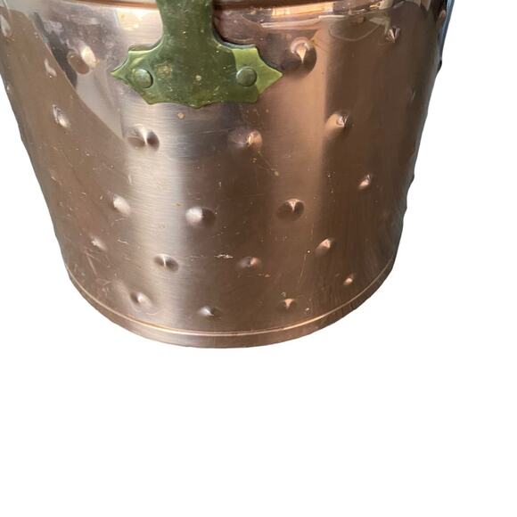 Colonial Virginia Handmade Copper Brass Ice Bucket Pyrex Reflective Insert - Picture 4 of 10
